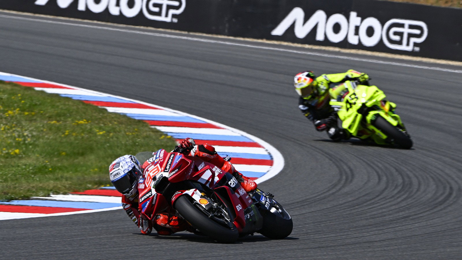 di Giannantonio chases Marc Marquez, Sprint, 2026 Brno MotoGP.