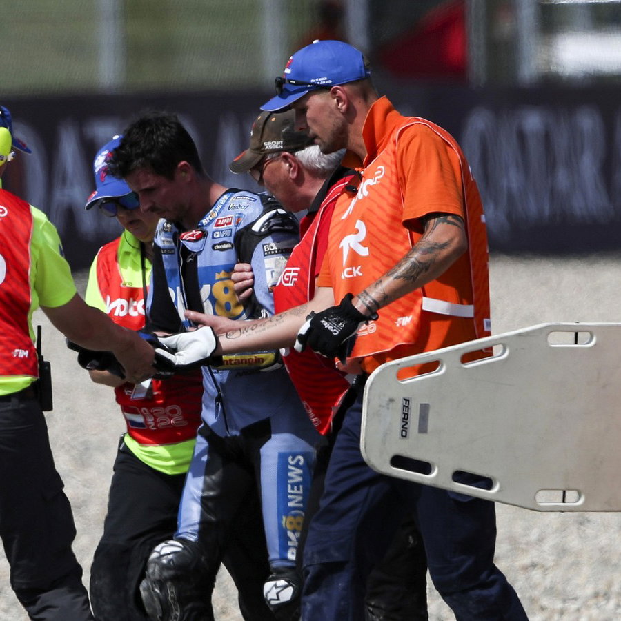 Alex Marquez, Friday practice crash, 2026 Assen MotoGP. 
