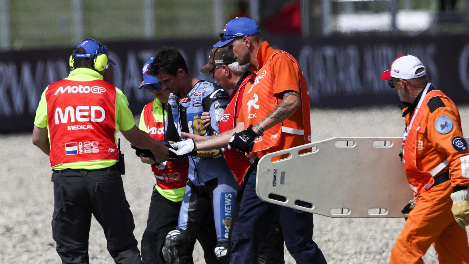 Alex Marquez, Friday practice crash, 2026 Assen MotoGP. 