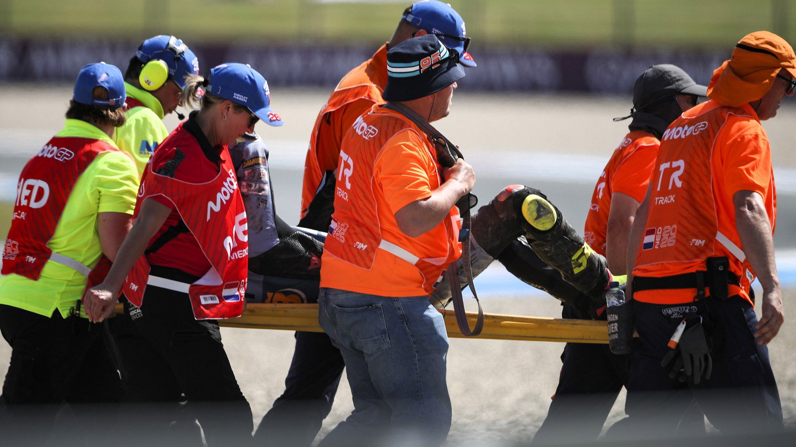 Fermin Aldeguer, Friday practice crash, 2026 Assen MotoGP. 