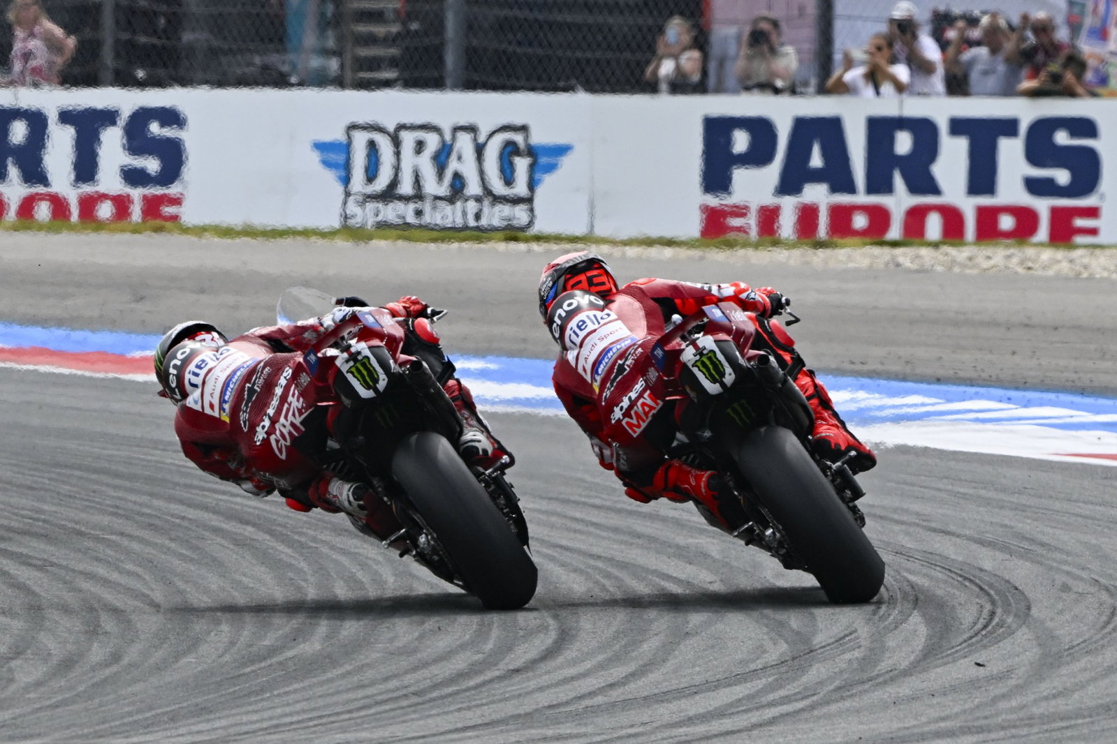 Francesco Bagnaia, Marc Marquez, 2026 MotoGP Dutch Grand Prix. Credit: Gold and Goose.