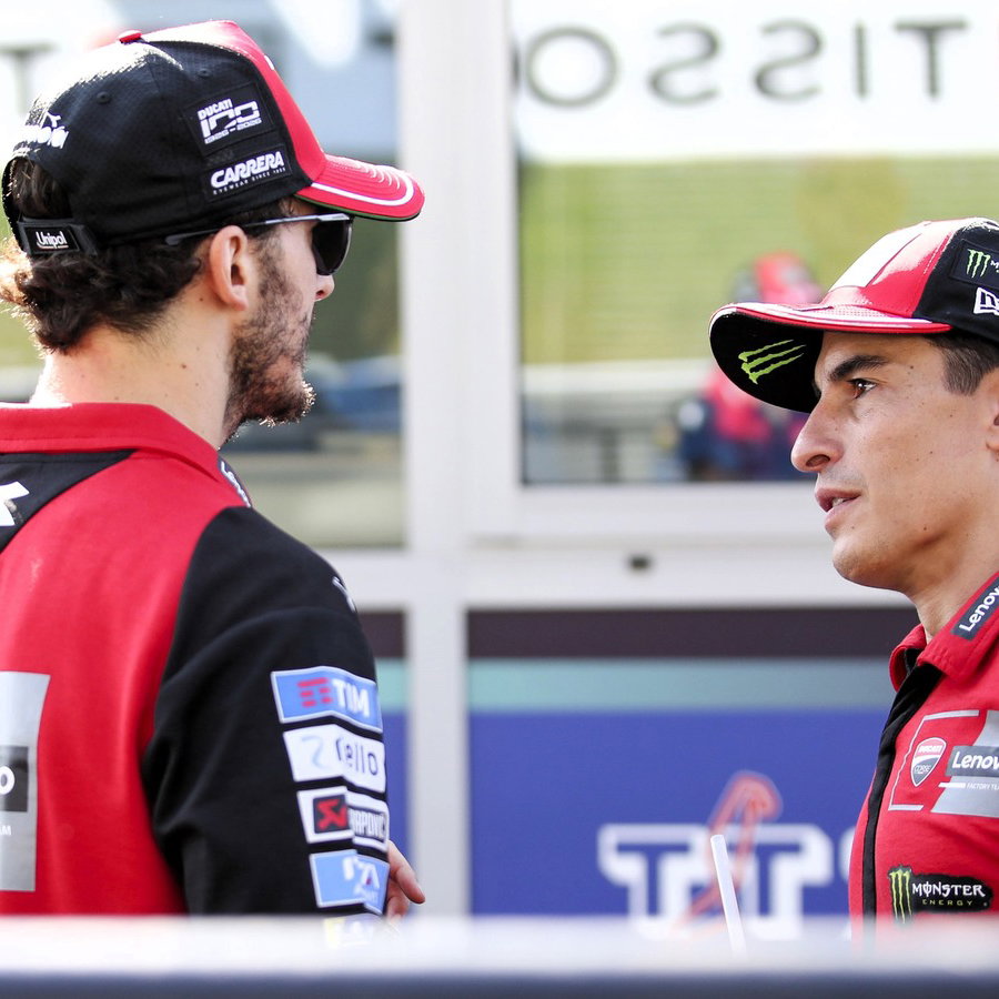 Pecco Bagnaia, Marc Marquez, riders parade, 2026 Assen MotoGP. 