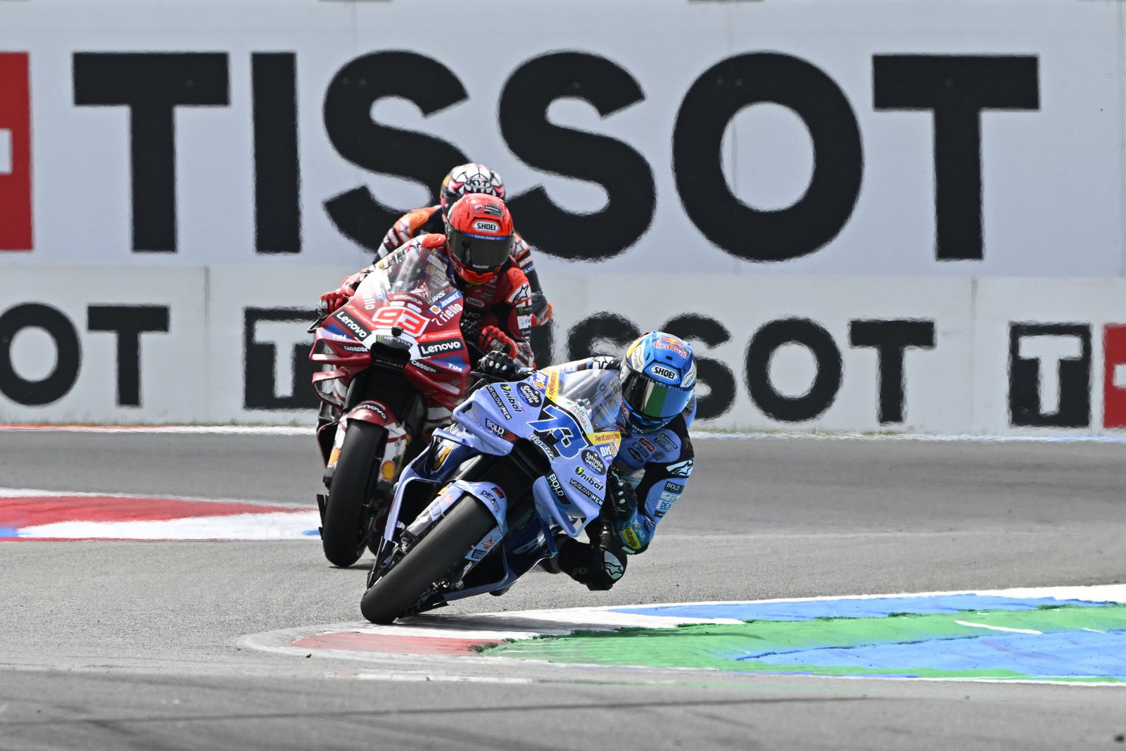 Alex Marquez leads Marc Marquez, Enea Bastianini, 2026 MotoGP Dutch Grand Prix. Credit: Gold and Goose.