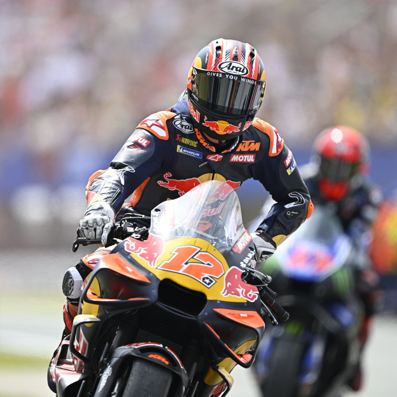 Maverick Vinales, 2026 MotoGP Dutch Grand Prix, entering pit lane. Credit: Gold and Goose.