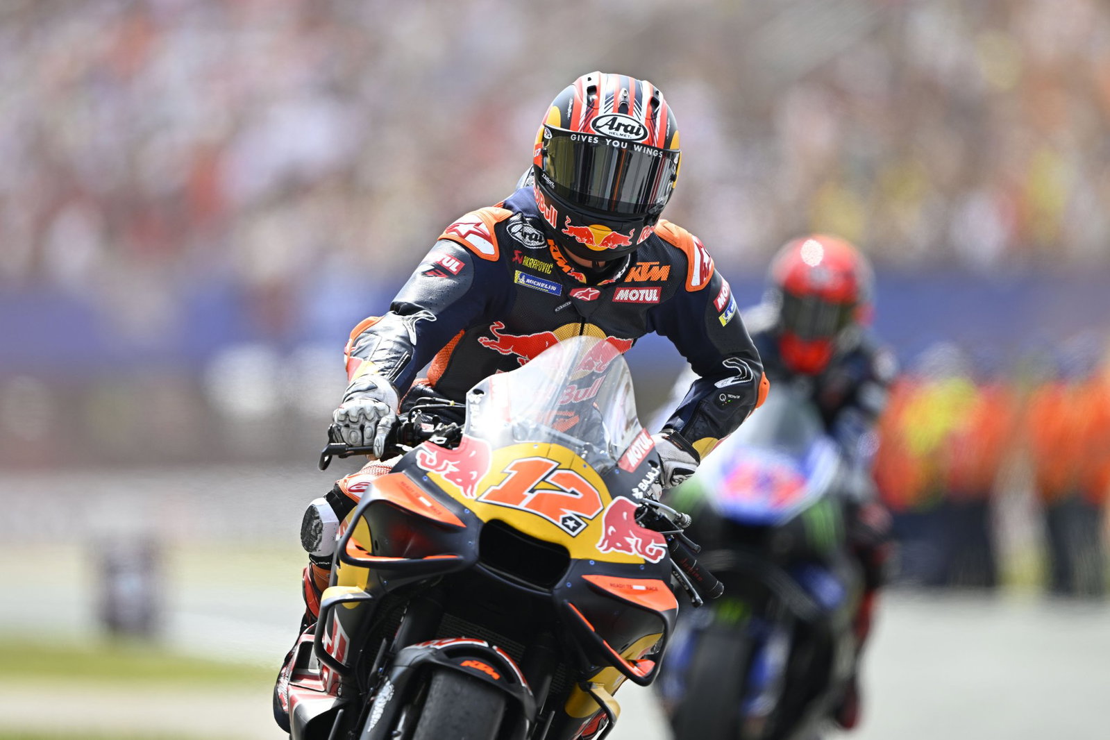 Maverick Vinales, 2026 MotoGP Dutch Grand Prix, entering pit lane. Credit: Gold and Goose.