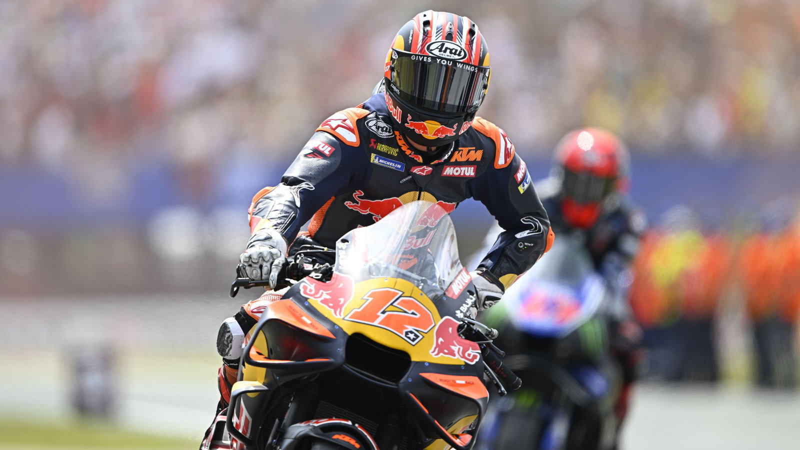 Maverick Vinales, 2026 MotoGP Dutch Grand Prix, entering pit lane. Credit: Gold and Goose.