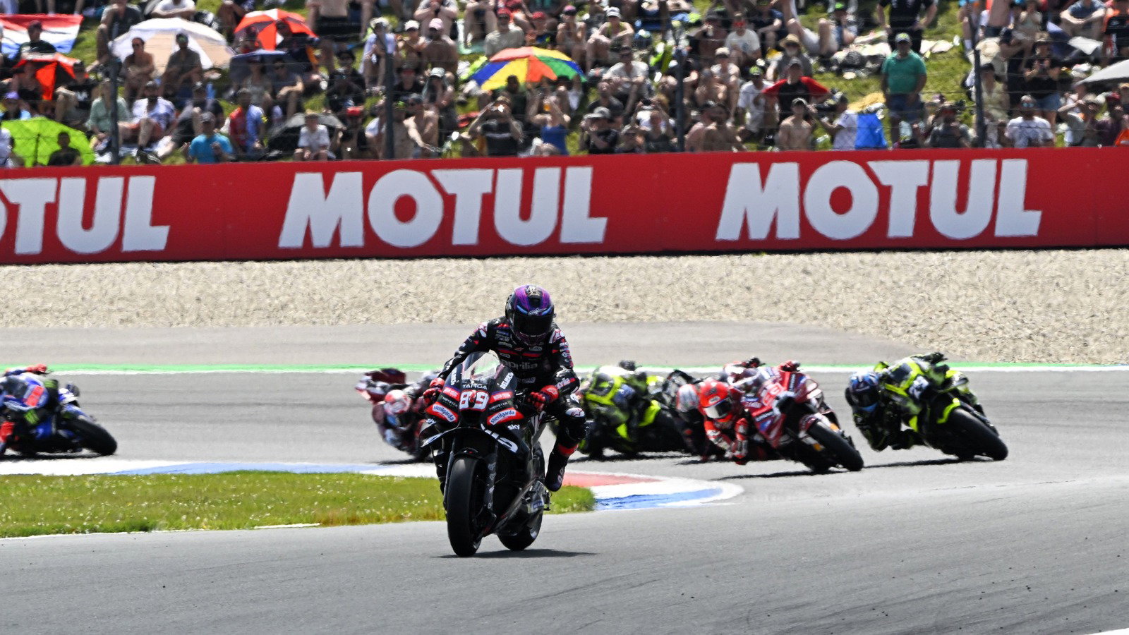 Jorge Martin takes the early lead, 2026 Assen MotoGP. 