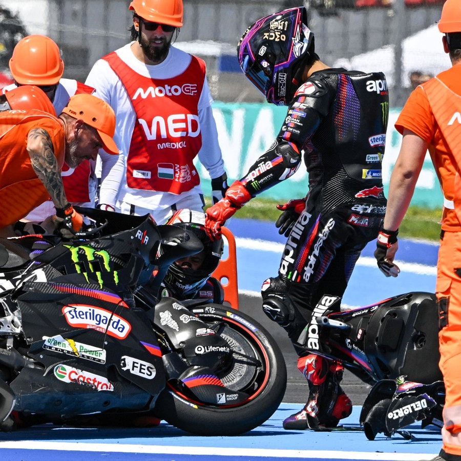 Martin, Bezzecchi crash, 2026 Hungarian MotoGP.