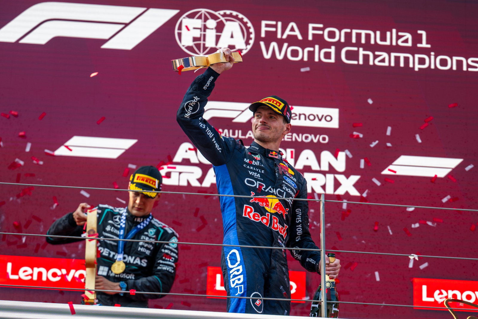 Verstappen celebrates Red Bull's best result of 2026 on the podium 
