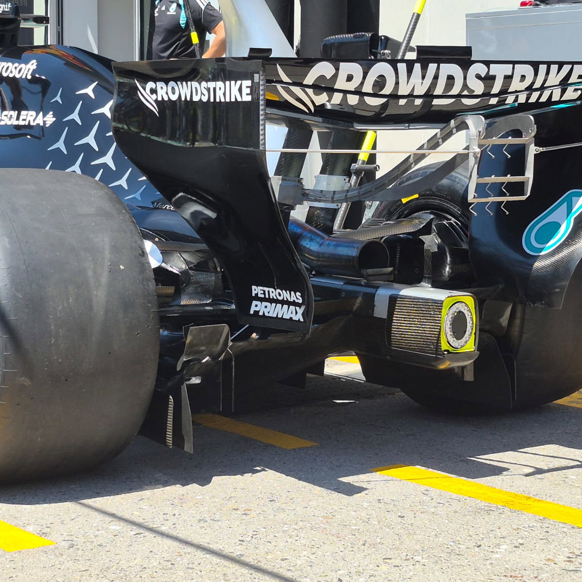 Rear-end of the Mercedes W17 (image: Adam Cooper) 