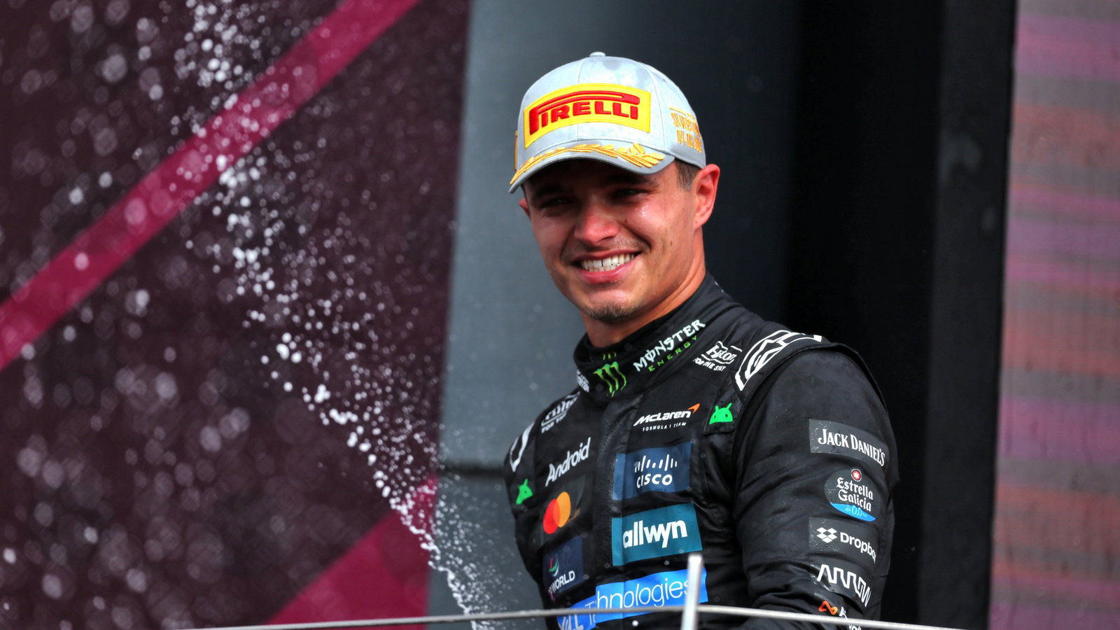 Norris celebrates his Silverstone win 