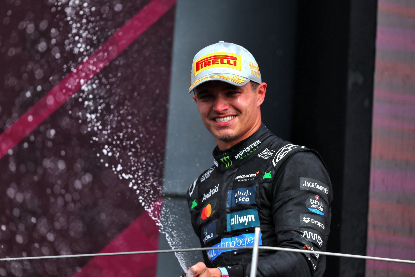 Norris celebrates his Silverstone win 
