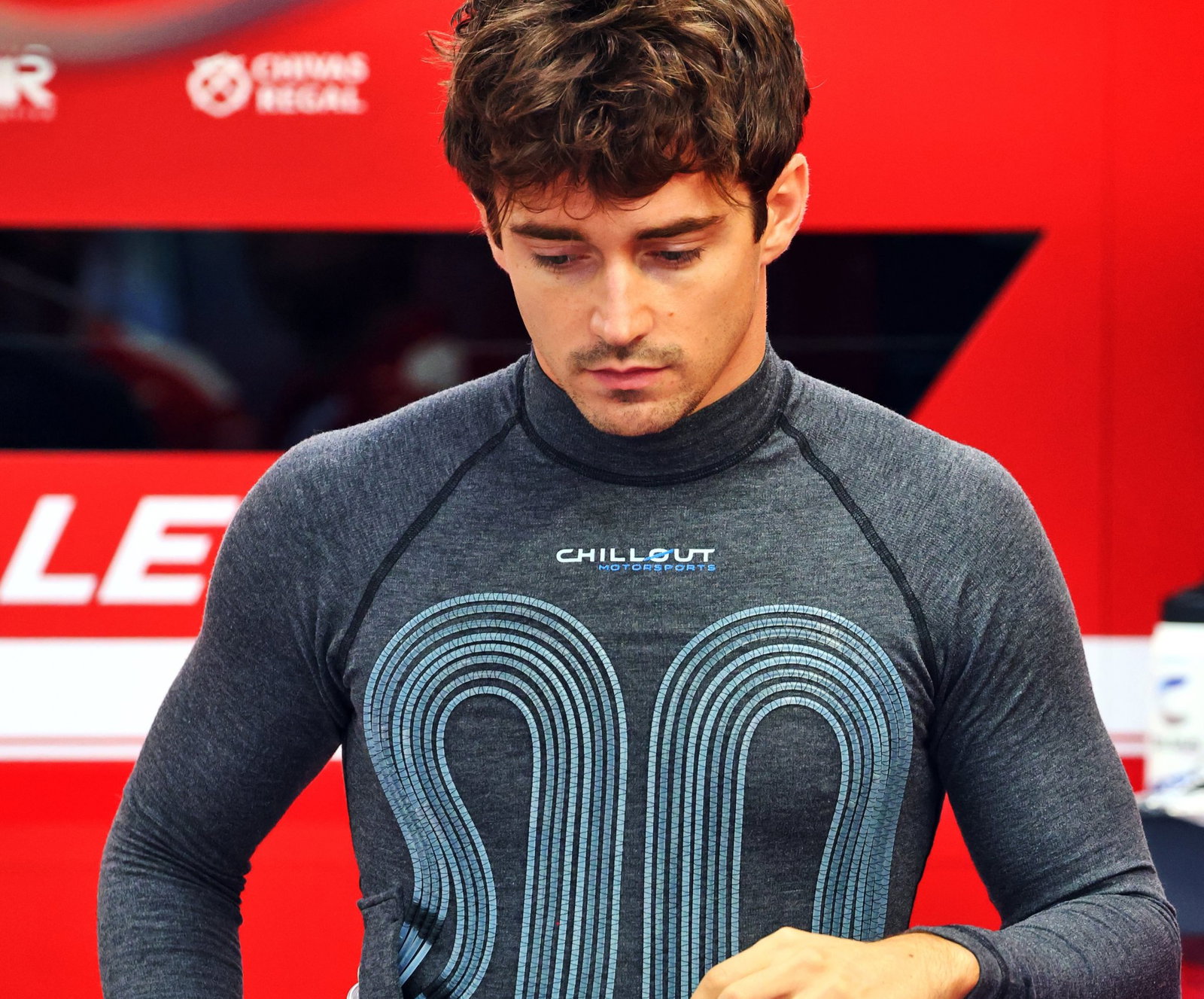 Charles Leclerc wearing a cooling vest at the 2025 Singapore Grand Prix