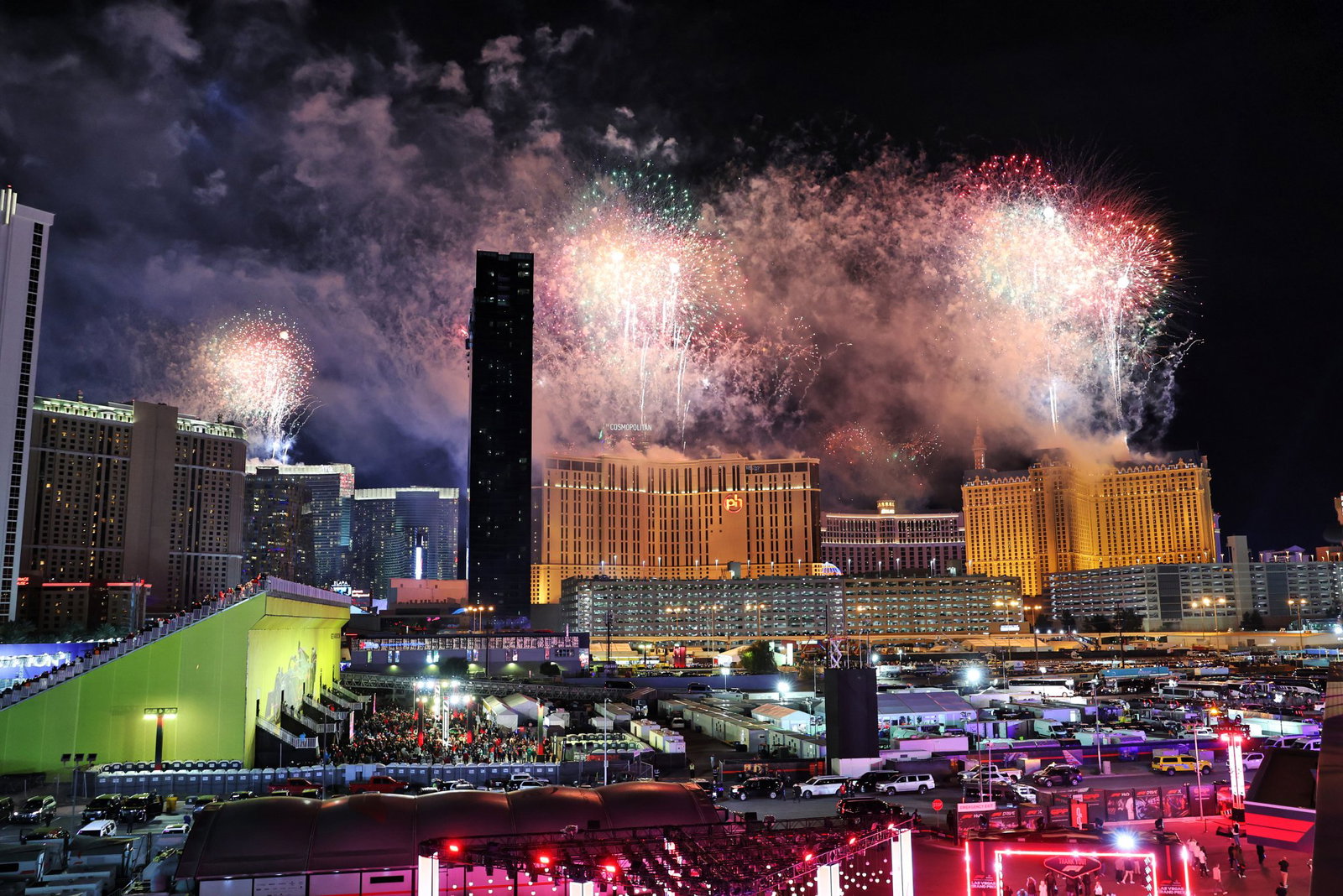 Fireworks after the 2025 Las Vegas Grand Prix 