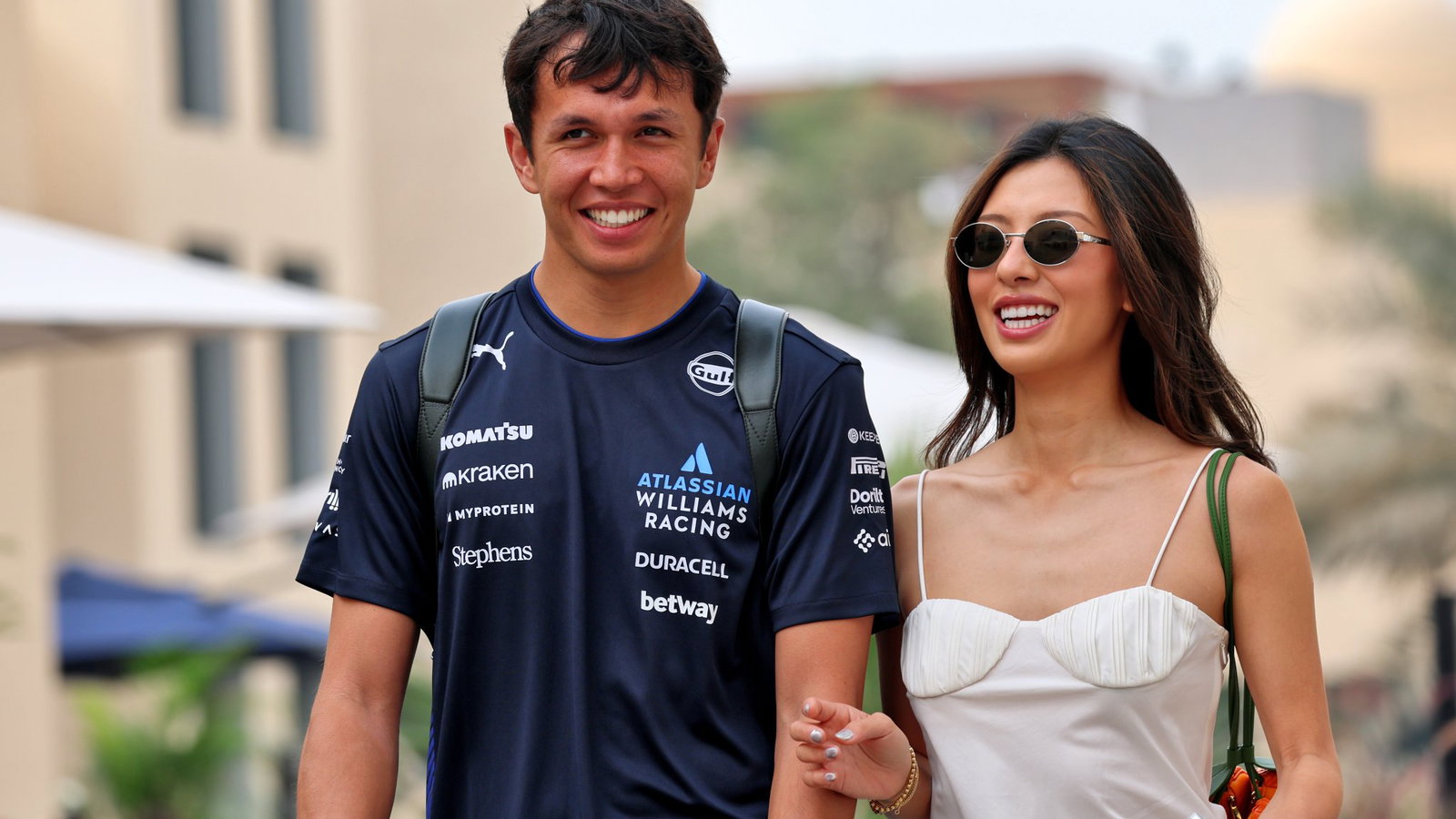 Alex Albon and fiancee Lily Muni He
