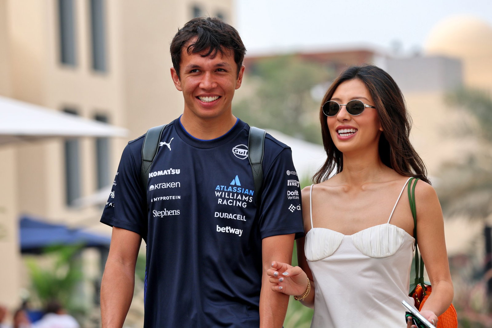 Alex Albon and fiancee Lily Muni He