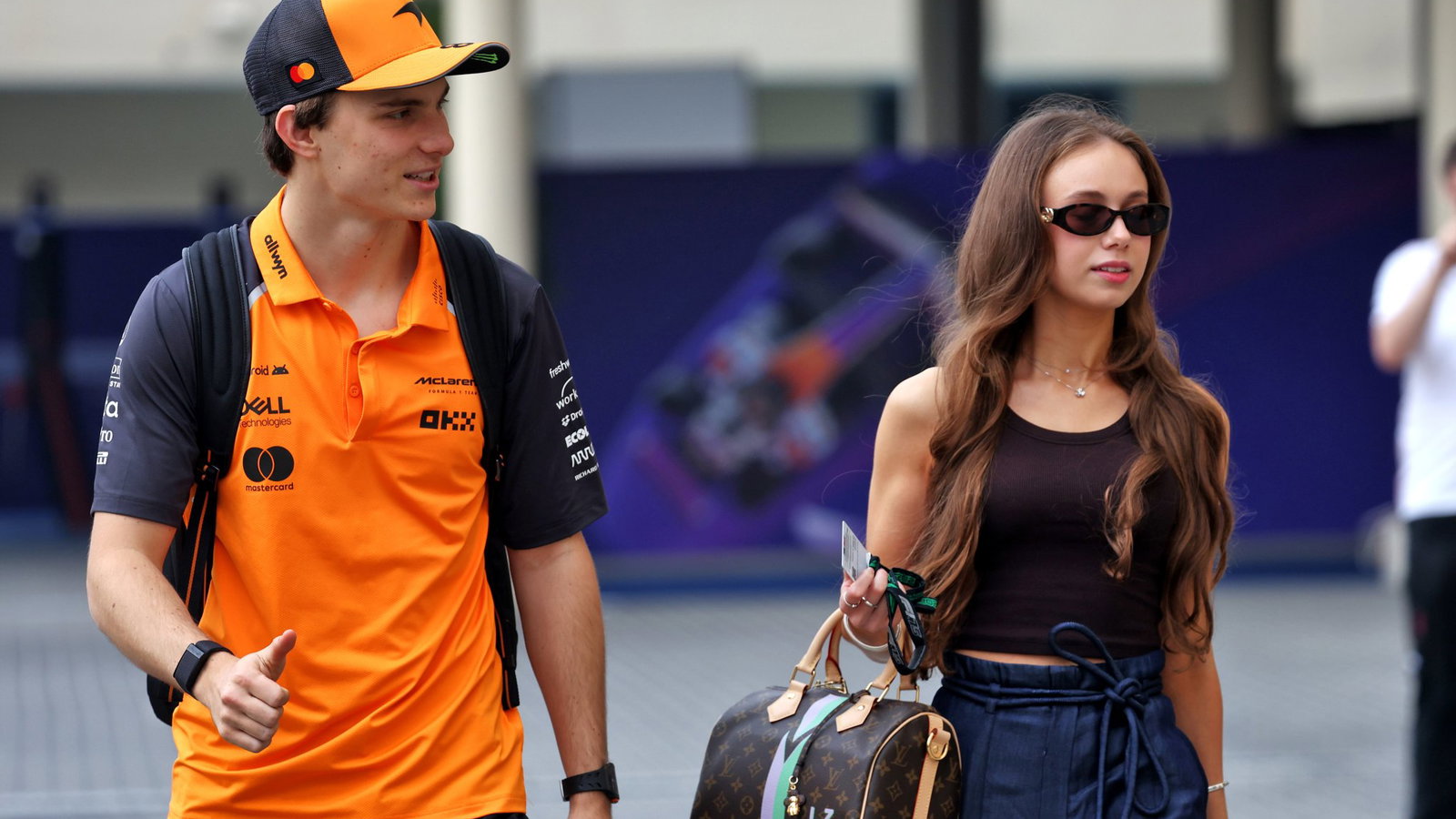 Oscar Piastri and girlfriend Lily Zneimer at the 2025 Abu Dhabi grand prix