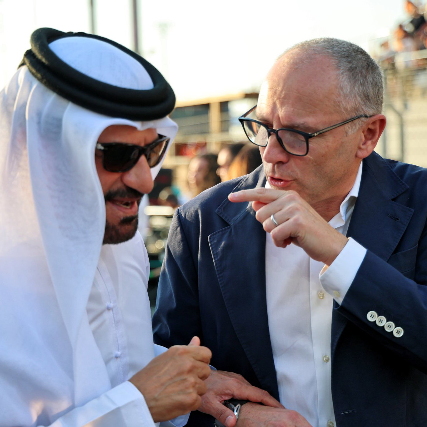 Ben Sulayem and Domenicali on the F1 Abu Dhabi grid