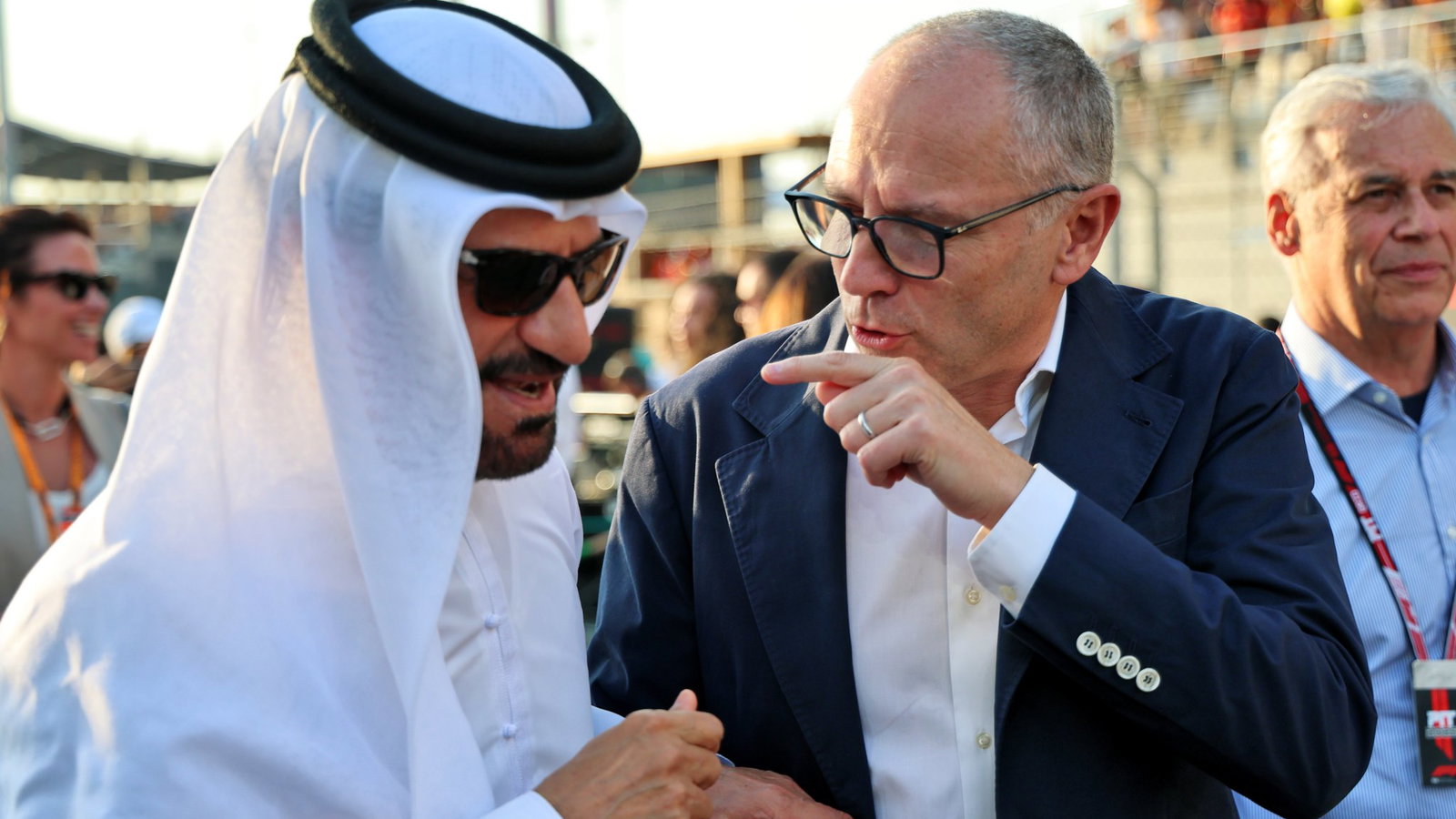 Ben Sulayem and Domenicali on the F1 Abu Dhabi grid