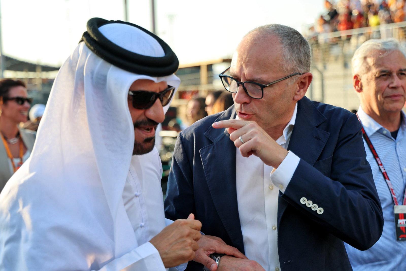 Ben Sulayem and Domenicali on the F1 Abu Dhabi grid