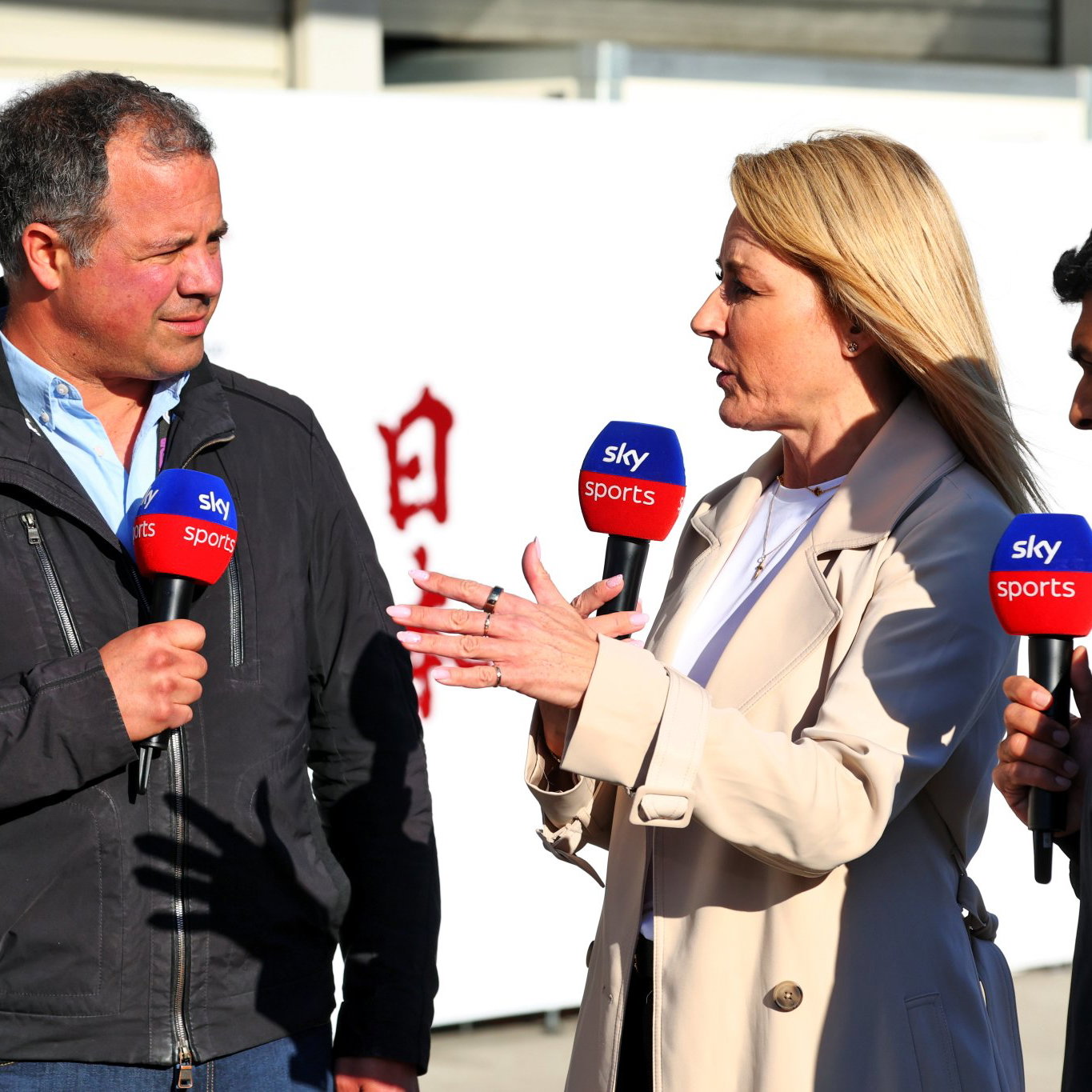 Ted Kravitz, Rachel Brookes and Karun Chandhok 