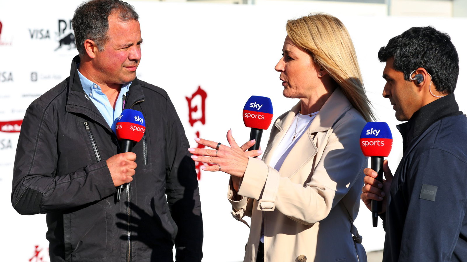 Ted Kravitz, Rachel Brookes and Karun Chandhok 