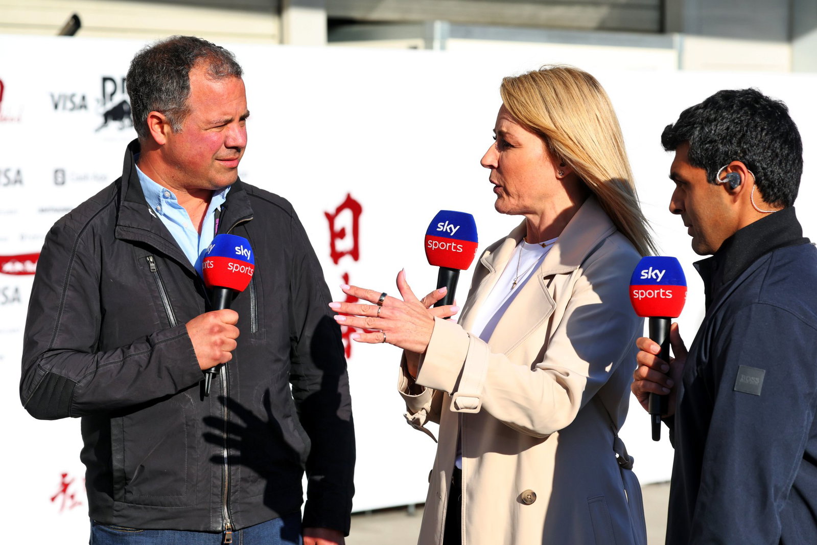 Ted Kravitz, Rachel Brookes and Karun Chandhok