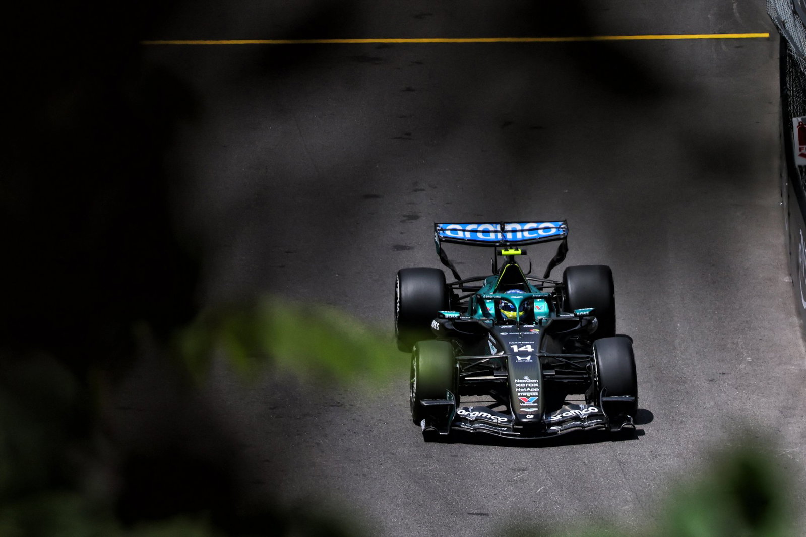 Alonso also hit the barriers