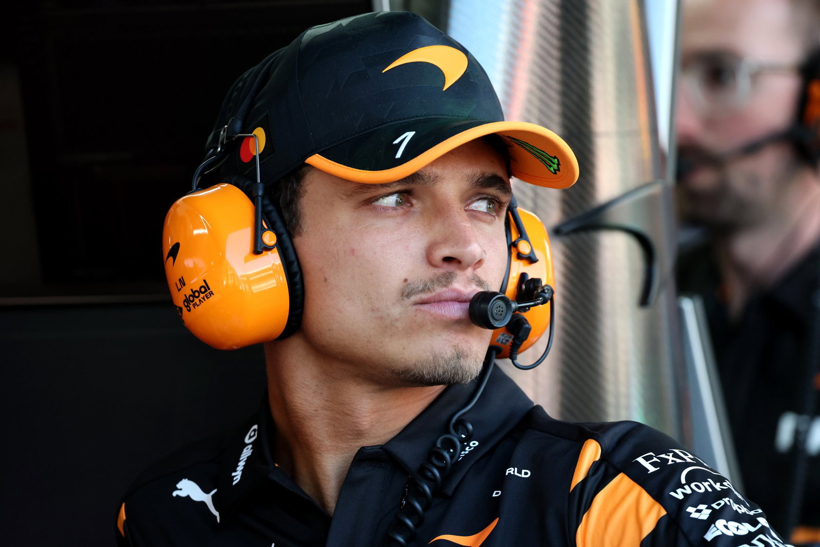 Norris was forced to watch FP2 from the pit wall after his car broke down