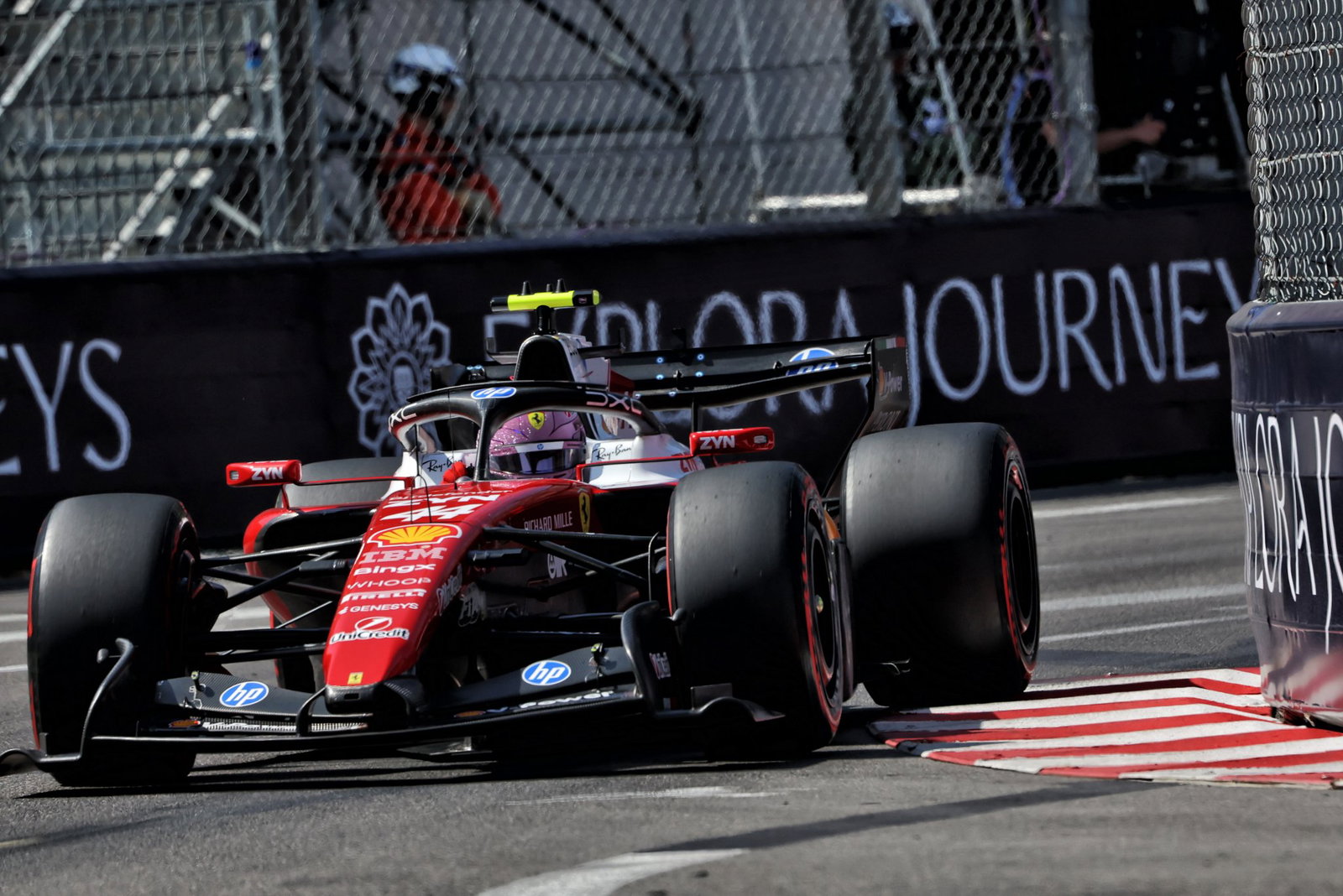 Hamilton qualified third in the other Ferrari