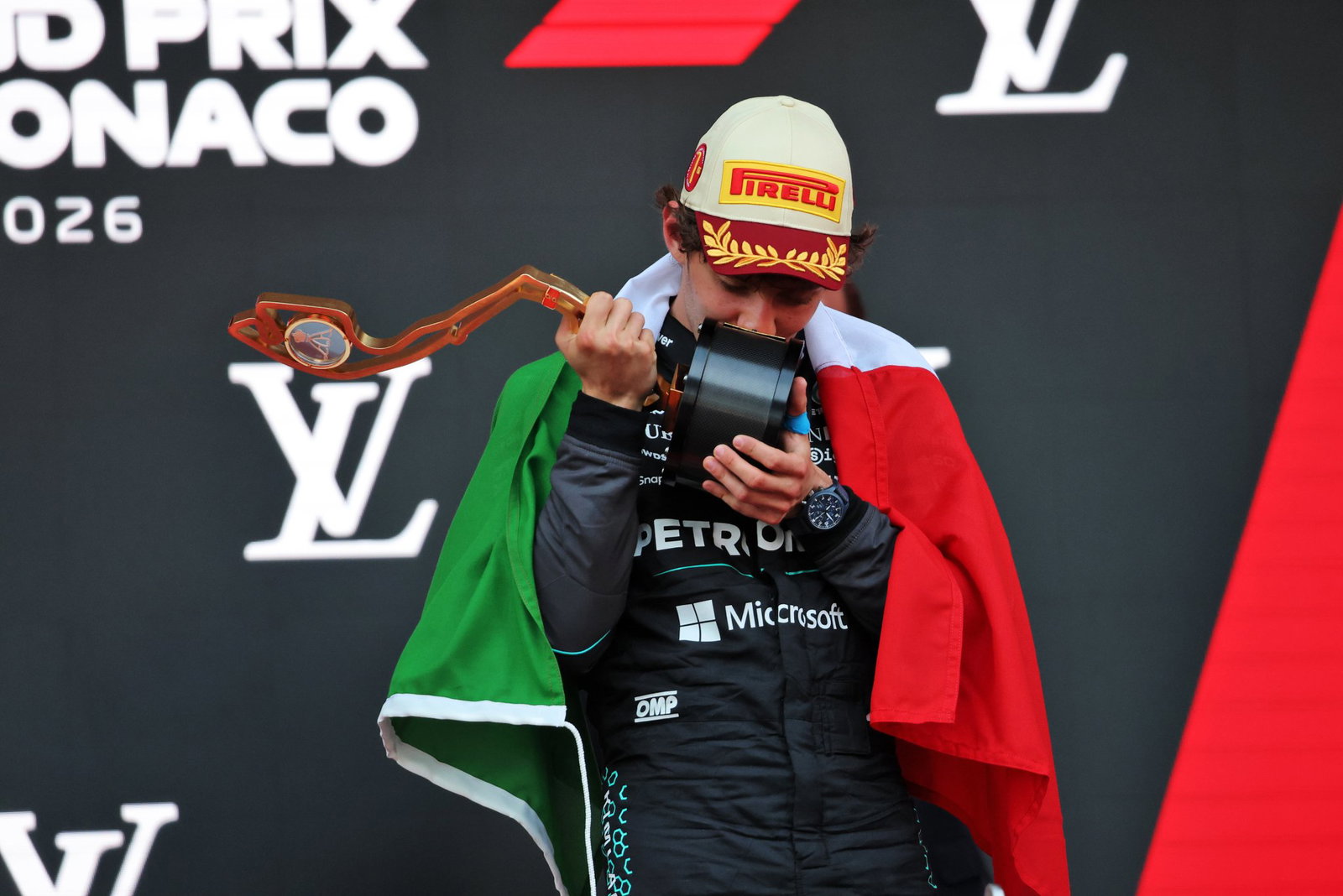 Antonelli celebrates his first victory in Monaco