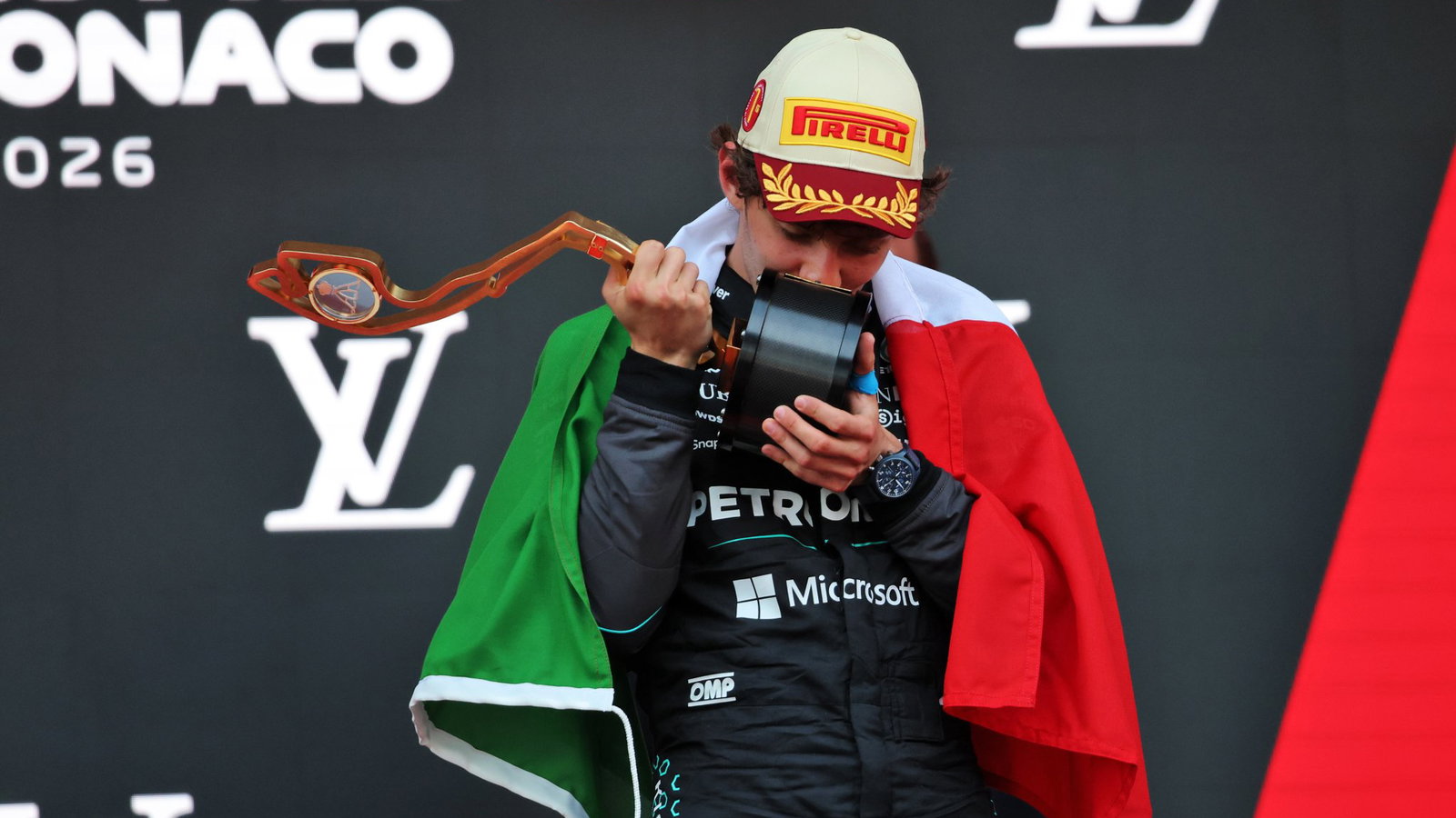 Antonelli celebrates his first victory in Monaco