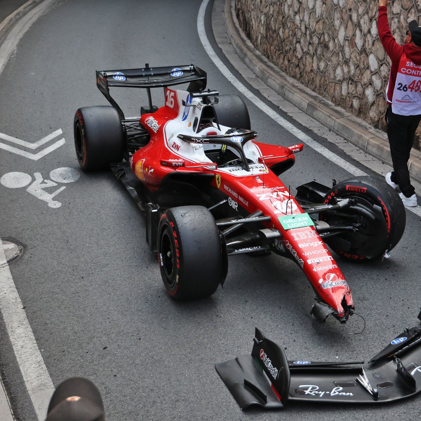 Leclerc crashed out of his home grand prix in Monaco 