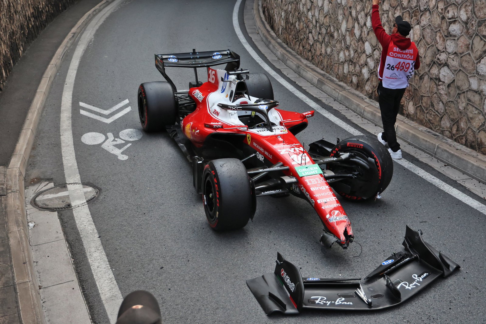 Leclerc crashed out of his home grand prix in Monaco