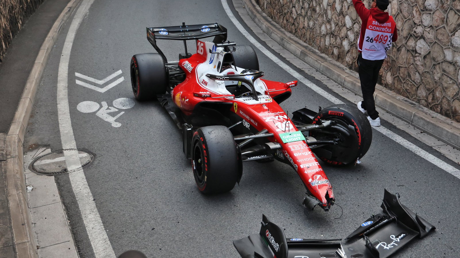 Leclerc crashed out of his home grand prix in Monaco