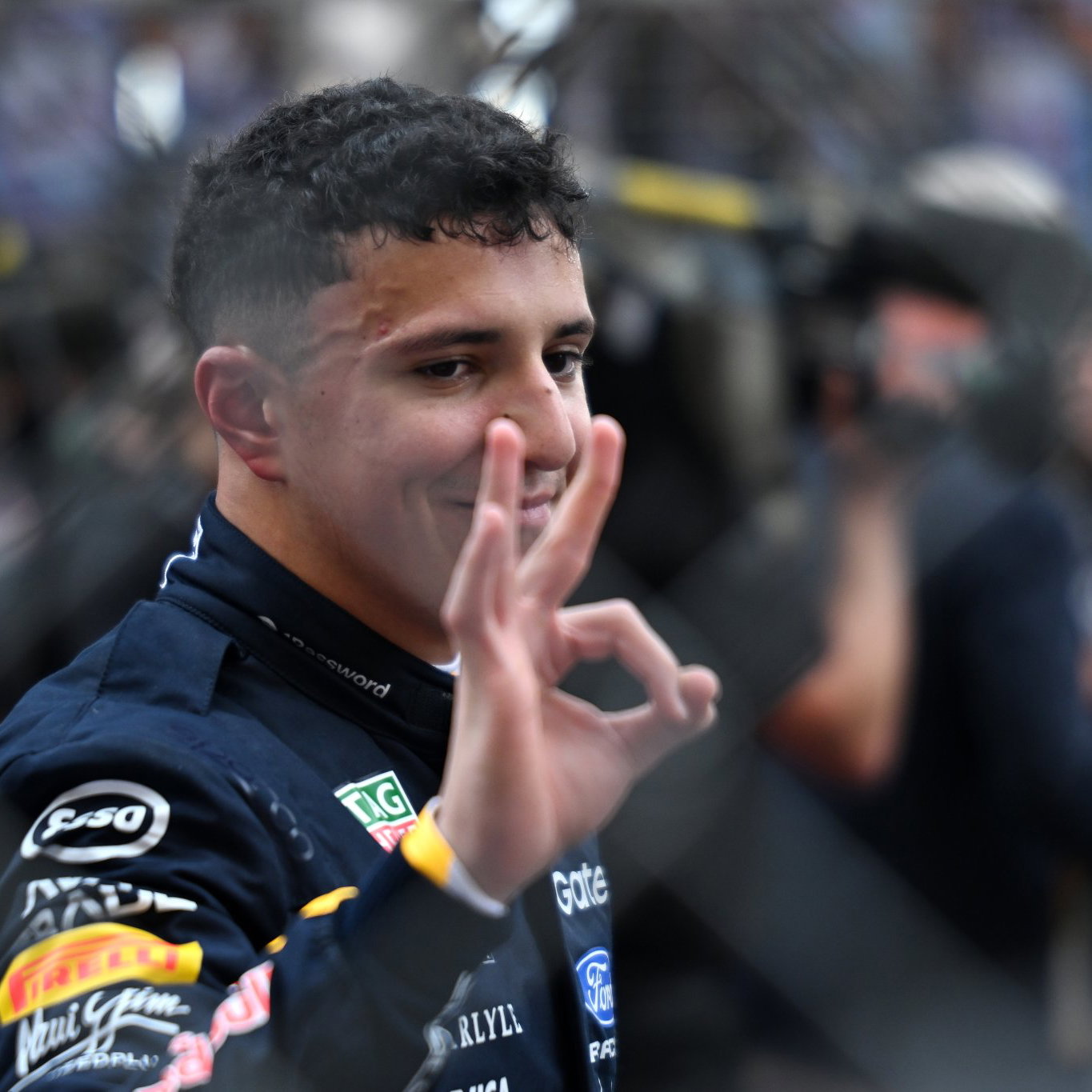 Hadjar celebrates his third place in Monaco 