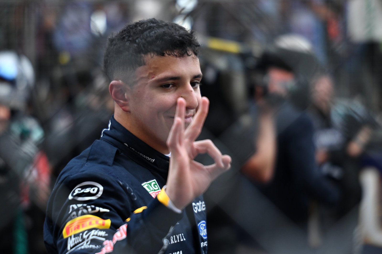 Hadjar celebrates his third place in Monaco