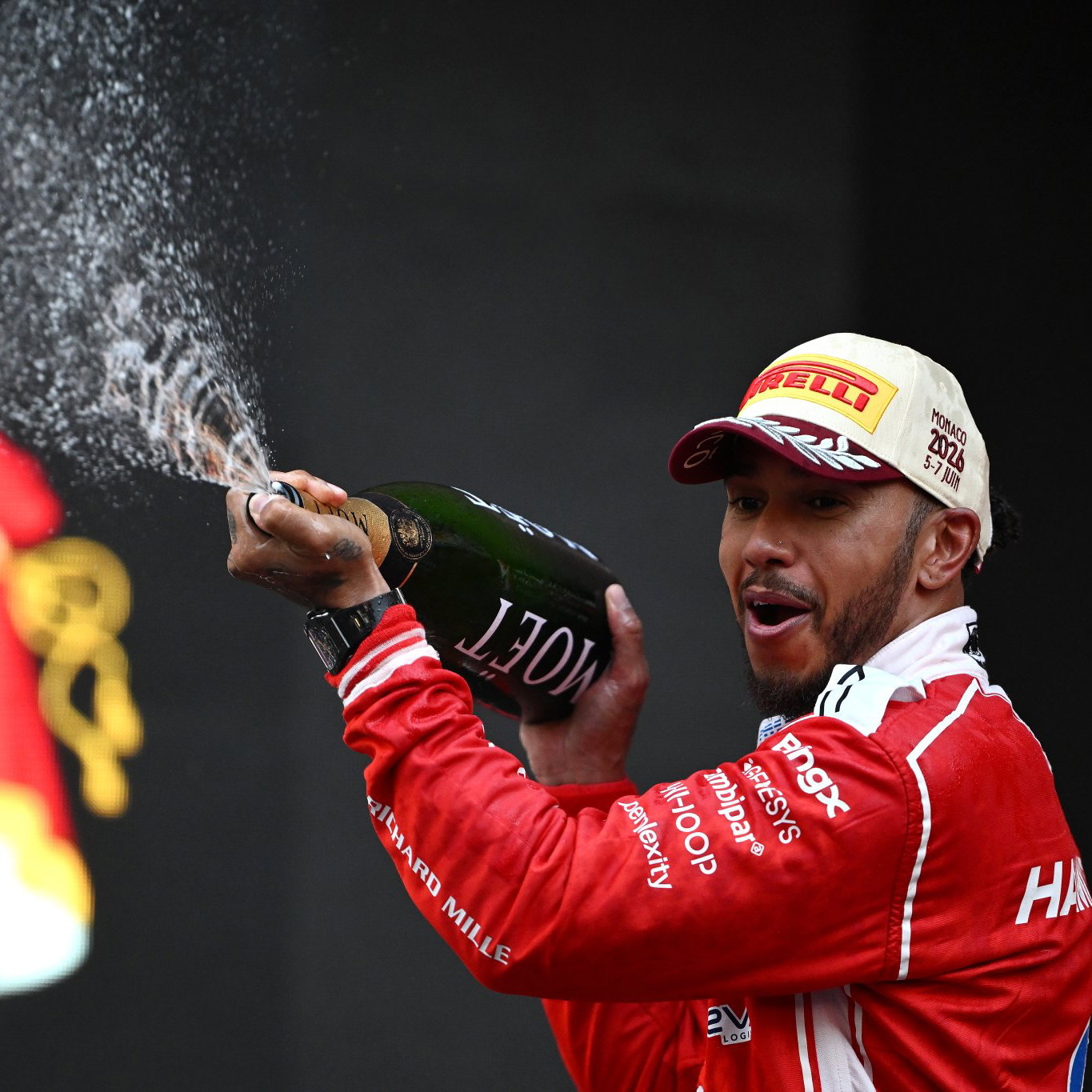 Hamilton celebrates in Monaco