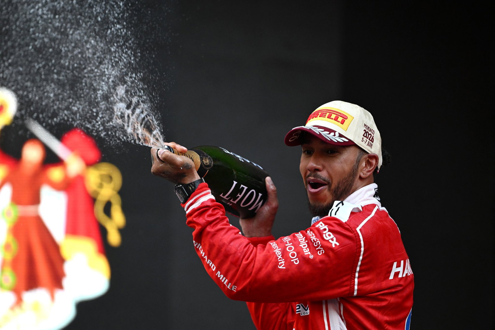 Hamilton celebrates in Monaco