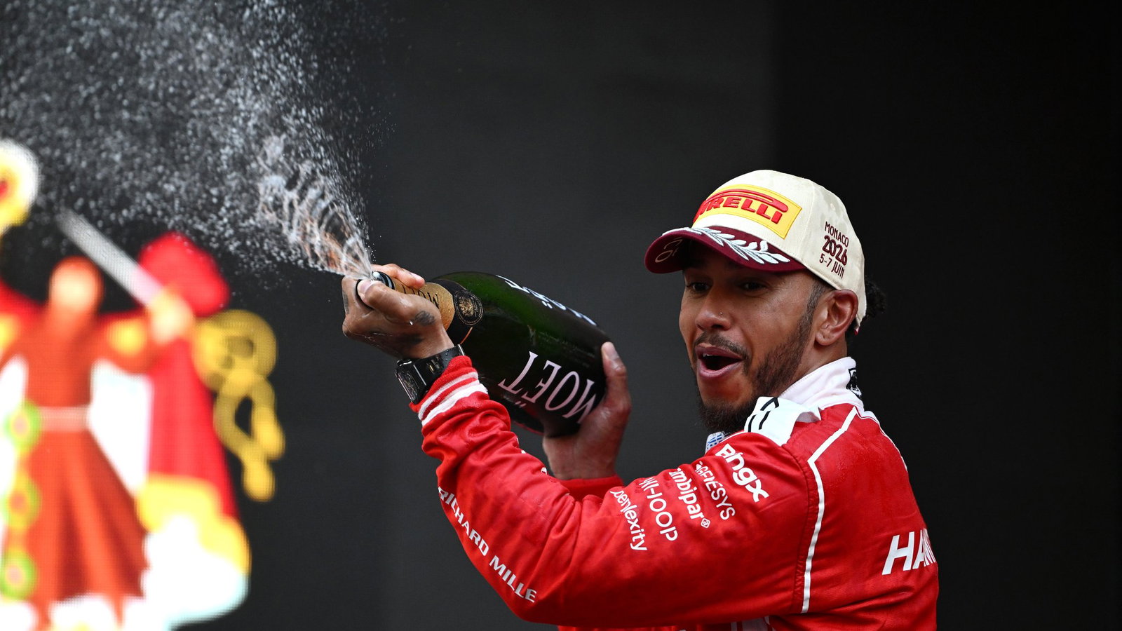 Hamilton celebrates in Monaco