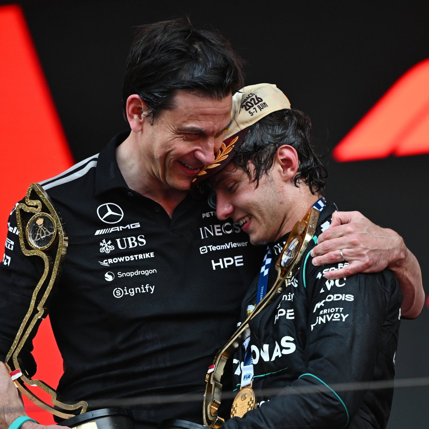 Wolff celebrates with Antonelli