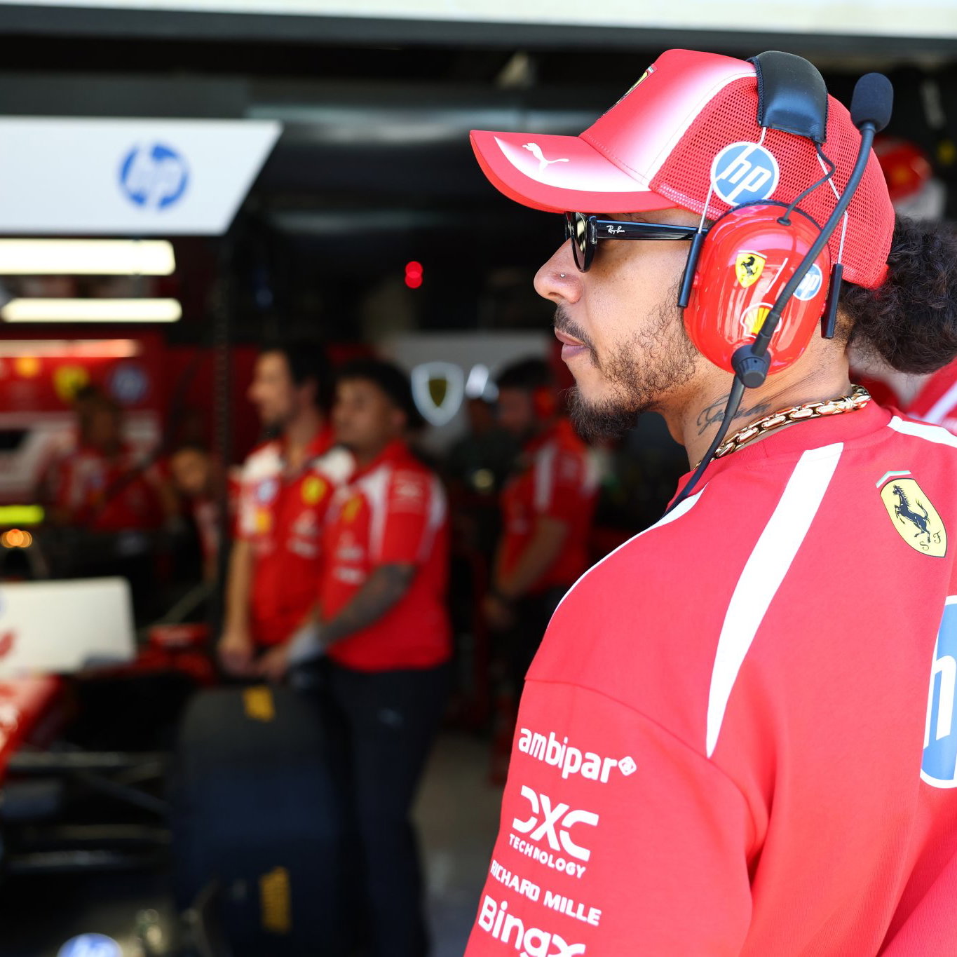 Hamilton was back driving a Ferrari days after his Barcelona victory 