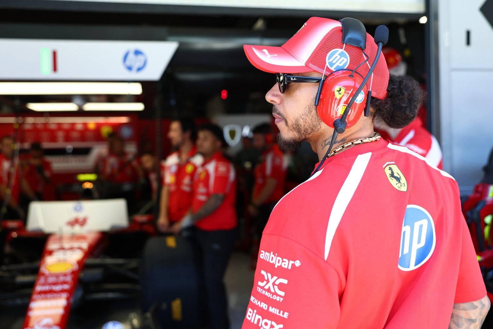 Hamilton was back driving a Ferrari days after his Barcelona victory