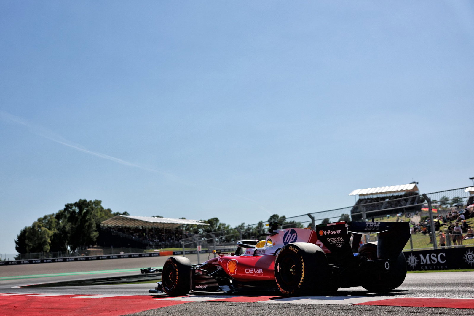 Hamilton had a difficult session as he returned for Ferrari