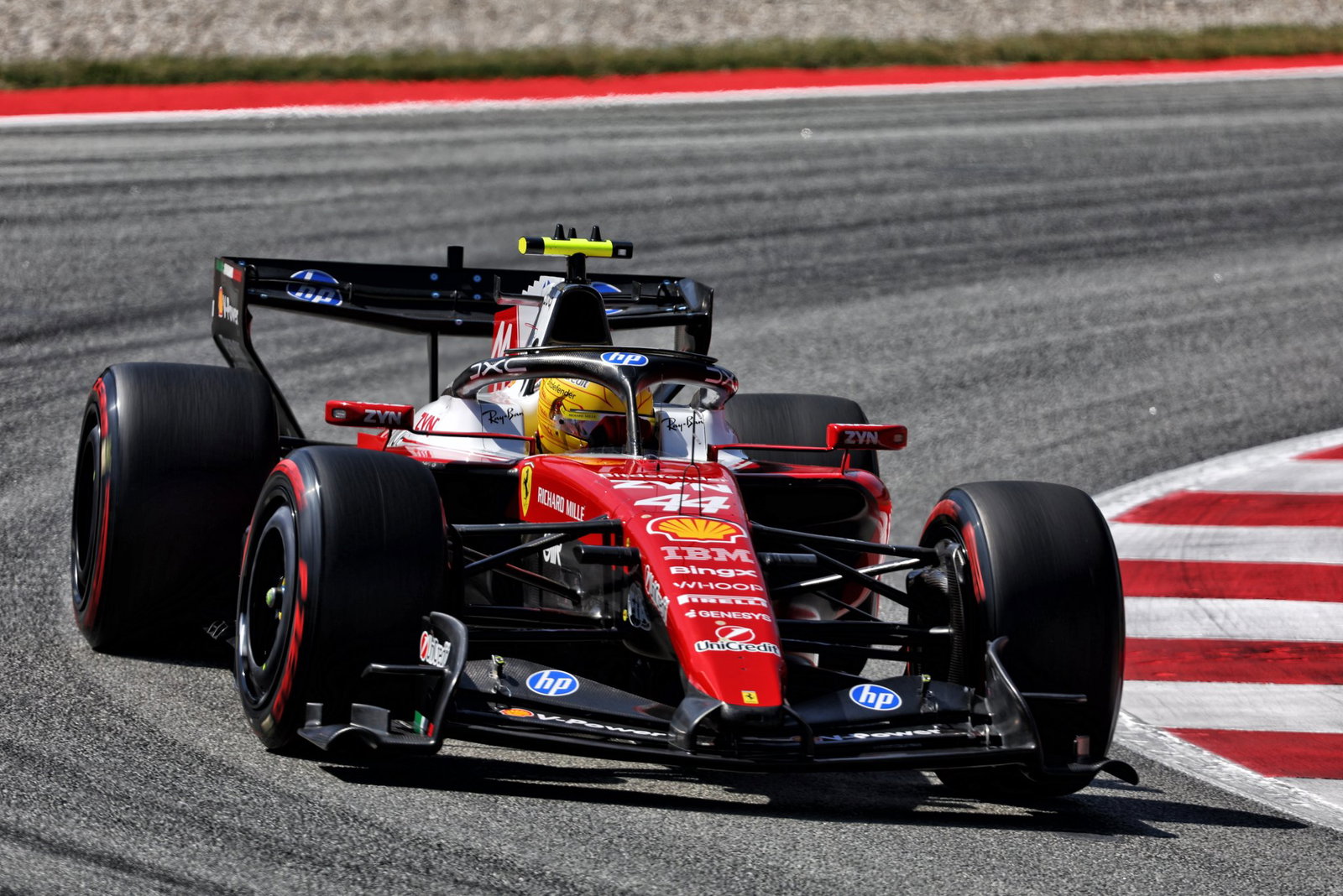 Hamilton claimed a brilliant first victory for Ferrari