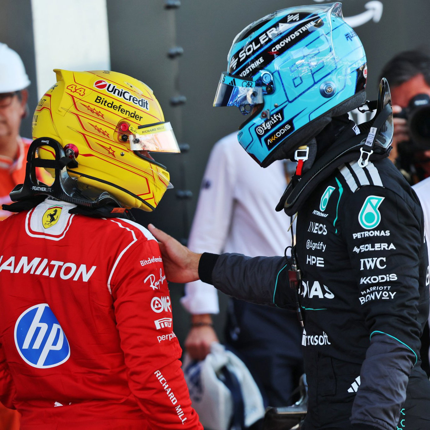 Hamilton was pipped to pole by Russell in Barcelona 