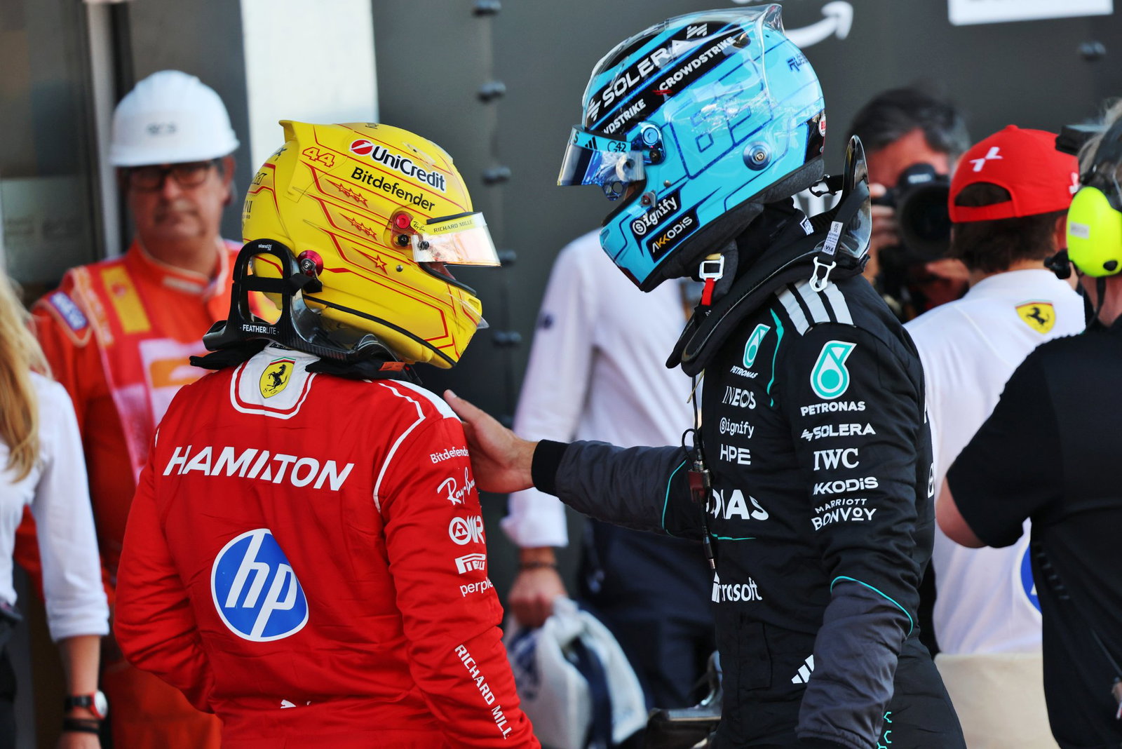 Hamilton was pipped to pole by Russell in Barcelona 