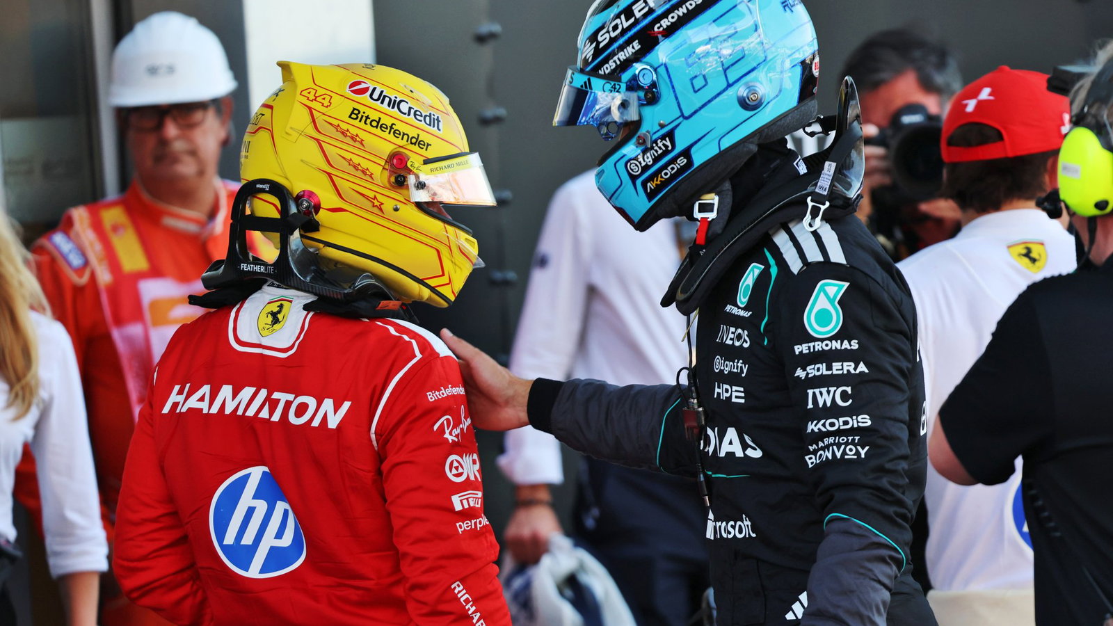 Hamilton was pipped to pole by Russell in Barcelona