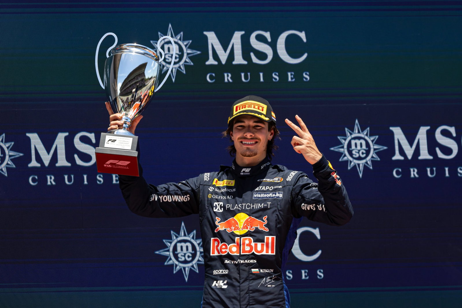 Tsolov celebrates on the podium