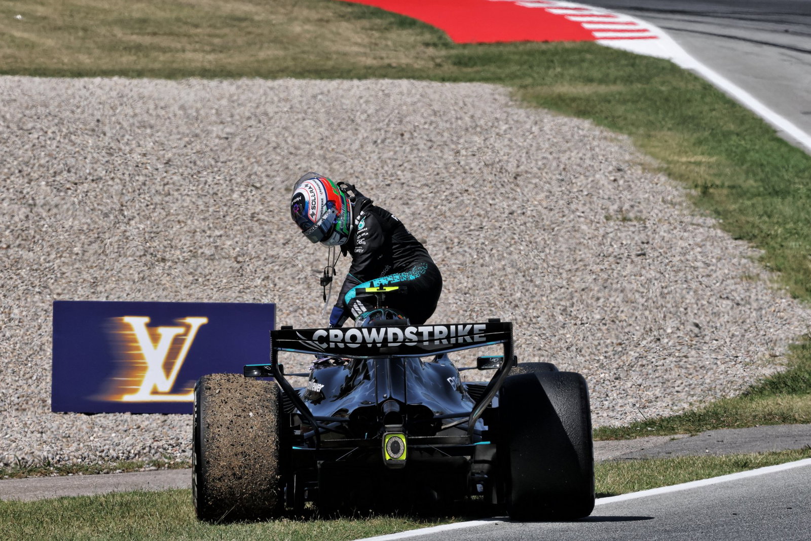 Antonelli broke down in the closing stages 